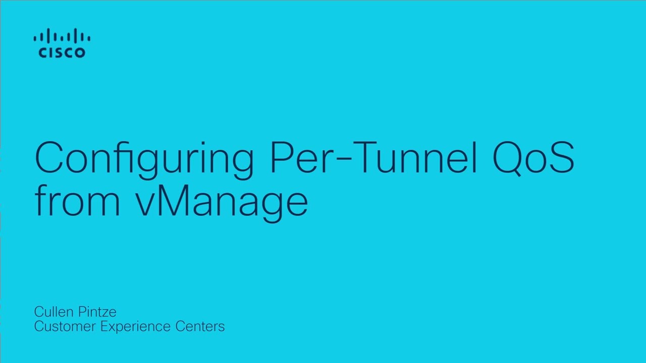 How to Configure Per-Tunnel QoS from Cisco vManage | Optimizing Network Performance