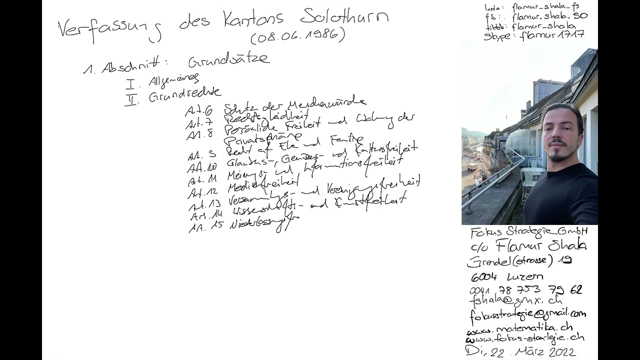 Verfassung des Kantons Solothurn | 1. Abschnitt: Grunds&auml;tze