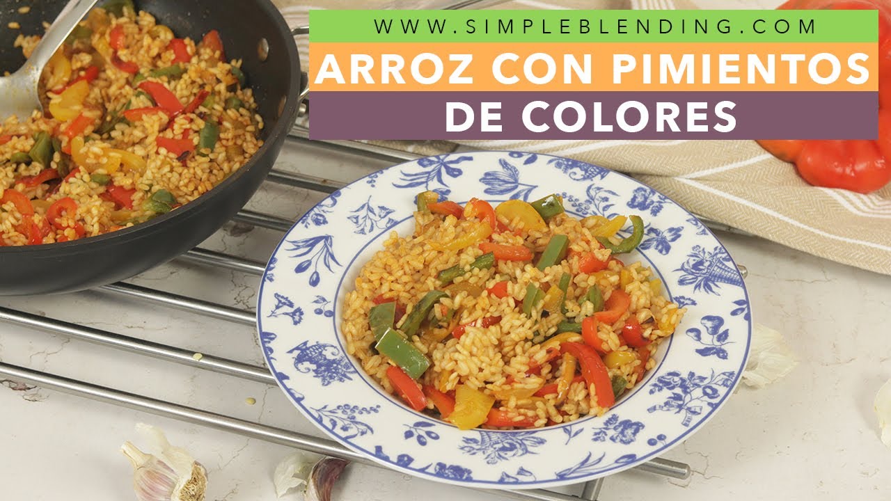ARROZ CON PIMIENTOS DE COLORES | Arroz seco con pimientos | Receta de arroz saludable