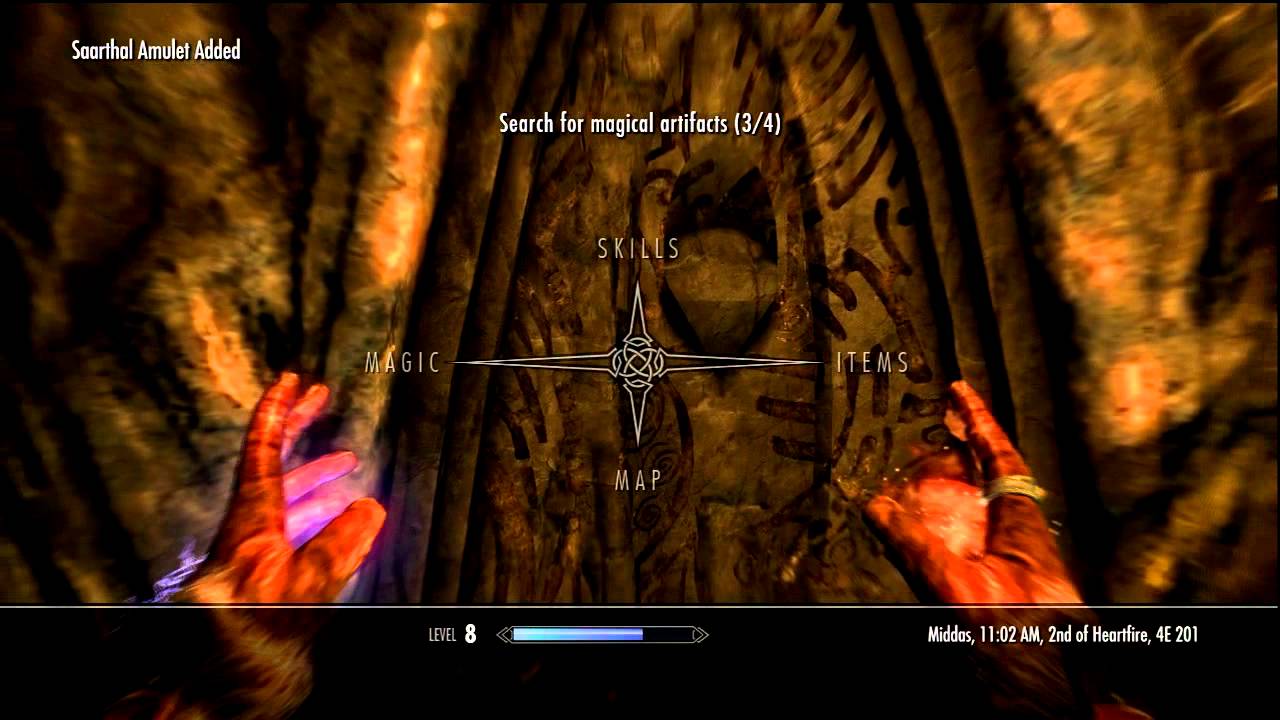 Skyrim Gameplay! Under Saarthal Quest! How to escape the Amulet Puzzle Trap!