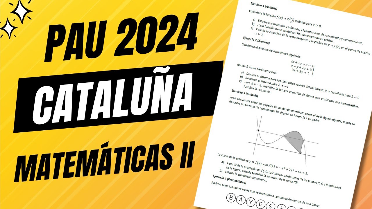 📘 Examen Selectividad PAU ▶ Catalu&ntilde;a Junio 2024 ▶ Matem&aacute;ticas II