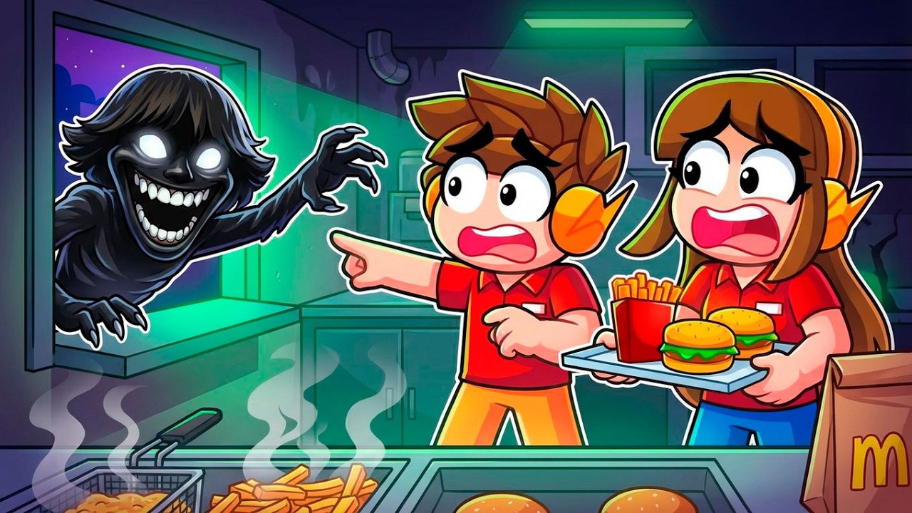 TRABALHAMOS em um FAST-FOOD ASSOMBRADO no Roblox!