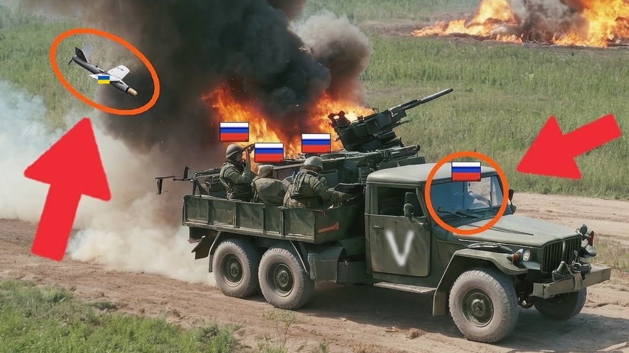 HIMARS destroys a huge Russian convoy with precise hits! The Best Moments