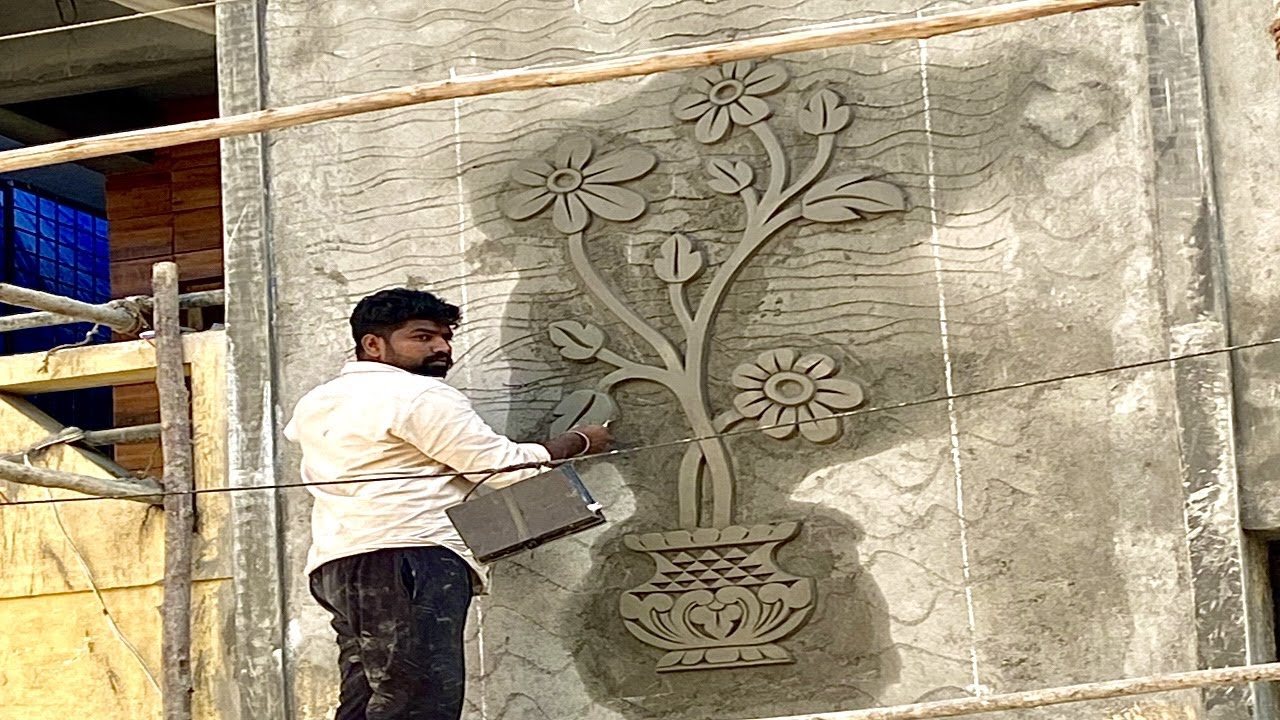 How to make home front flower Design in Bangalore work/Tamil sirpi