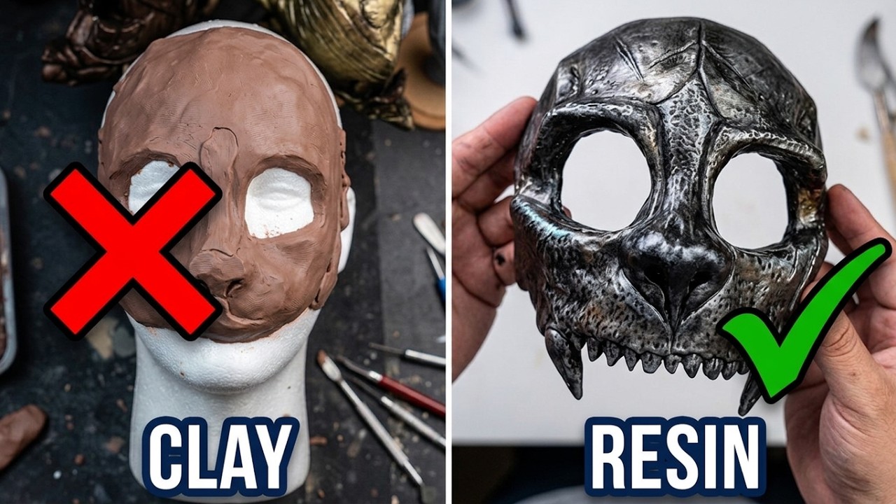 Mask with Monster clay and resin