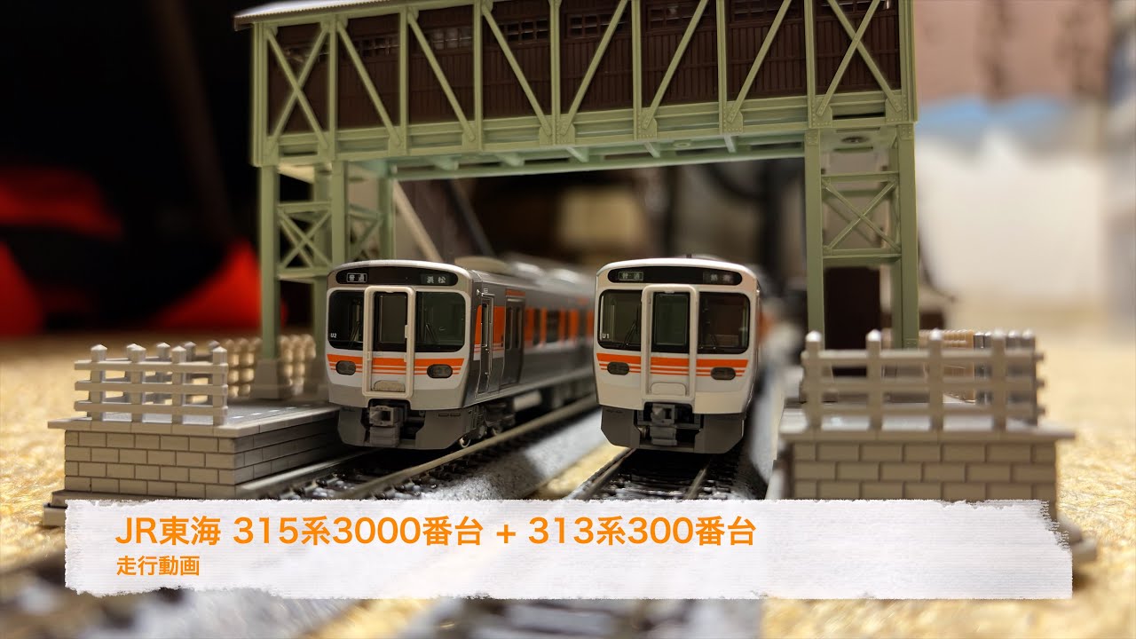 Nゲージ JR東海 315系3000番台 + 313系300番台 走行動画