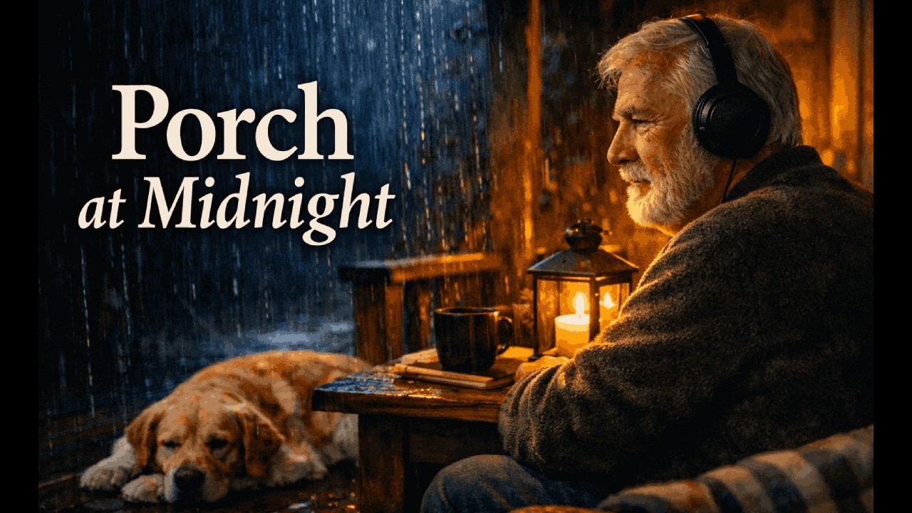 Rain on a Porch at Midnight 🌧️ | Sleep & Relaxing Rain Sounds