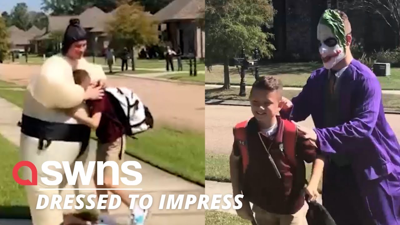 US big brother makes younger sibling smile dressing up in different costumes | SWNS