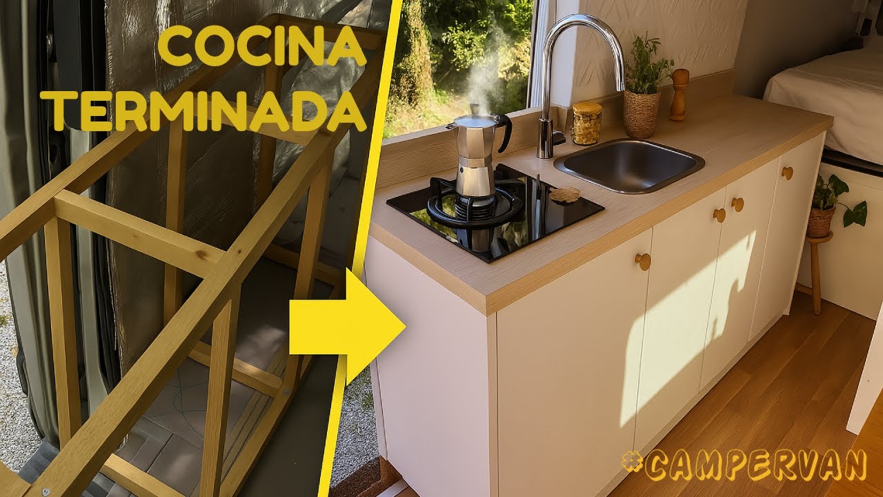 Así quedó la cocina en mi furgoneta camper (resultado real sin experiencia)
