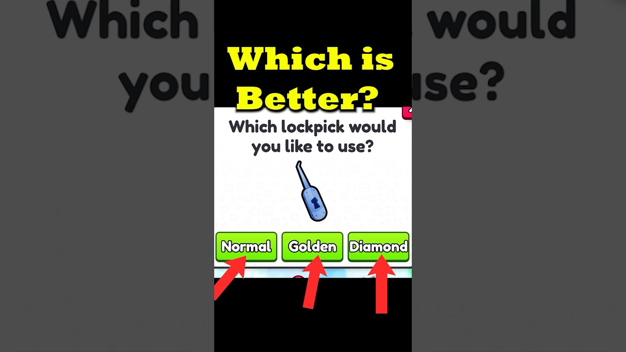 Which Lockpick you should use in PET SIMULATOR 99? Normal, Golden or Diamond? #petsim99 #shorts