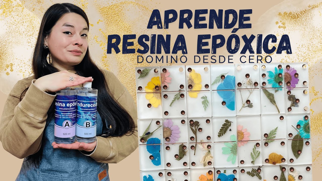 “Cómo hacer un dominó de resina epóxica con flores prensadas 🌸 | Tutorial paso a paso”