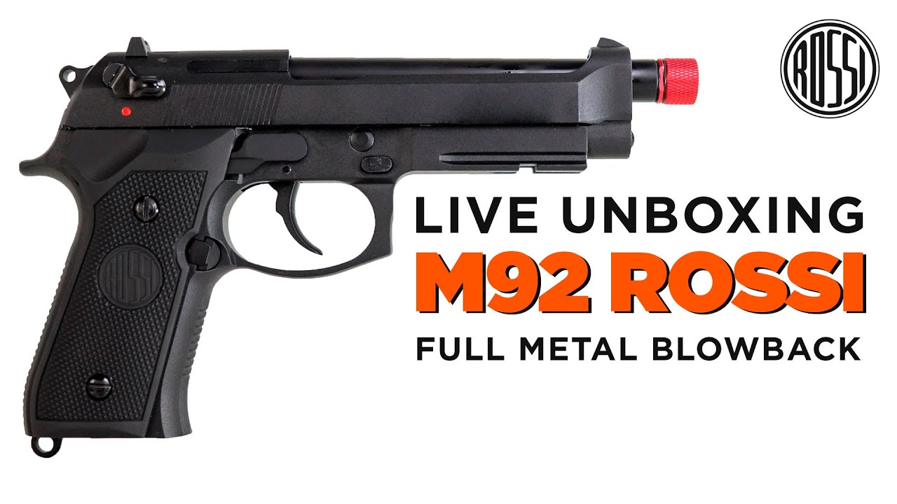 Pistola Airsoft M92 Full Metal Blowback Rossi Live Unboxing