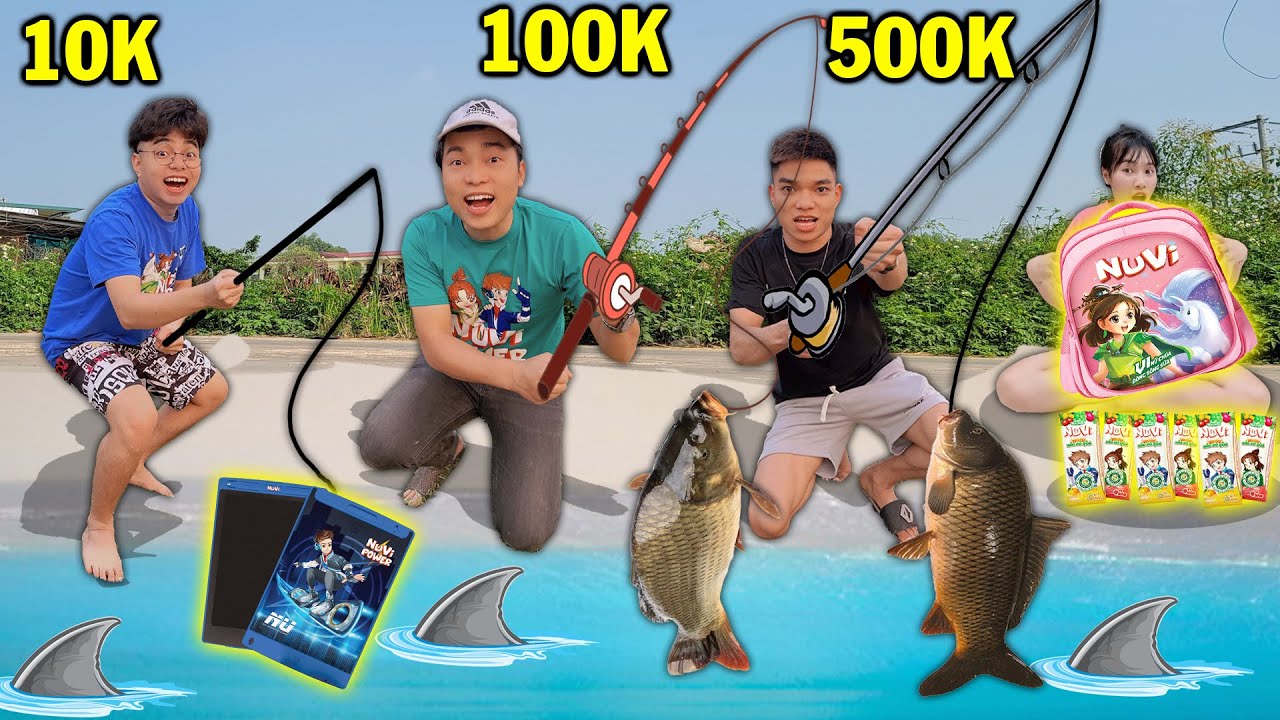 THẮNG TÊ TÊ HẰNG NGA CUỘC THI CÂU CÁ BẰNG CẦN CÂU XỊN VÀ CẦN CÂU ĐỂU CÙNG NUVI
