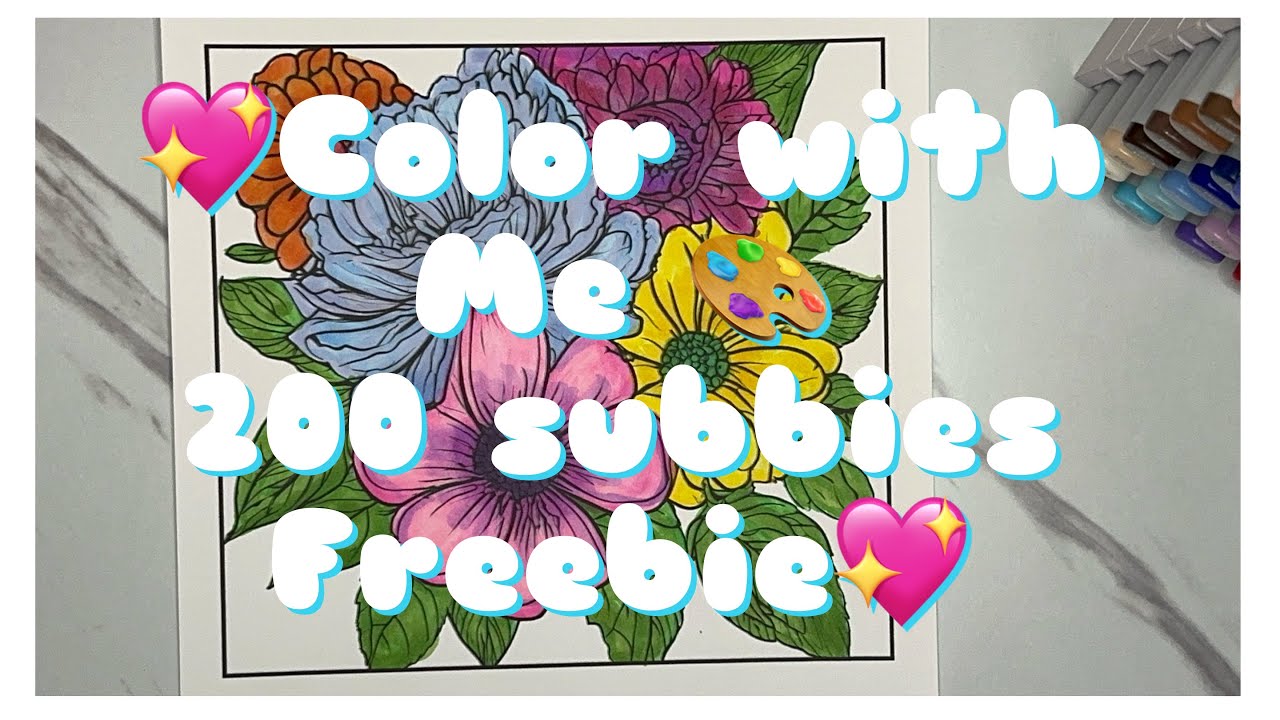 💖⭐️Color with me 💖 200 Subbies Freebie⭐️💖 #colorwithme #copic #freebie #freecoloringpages