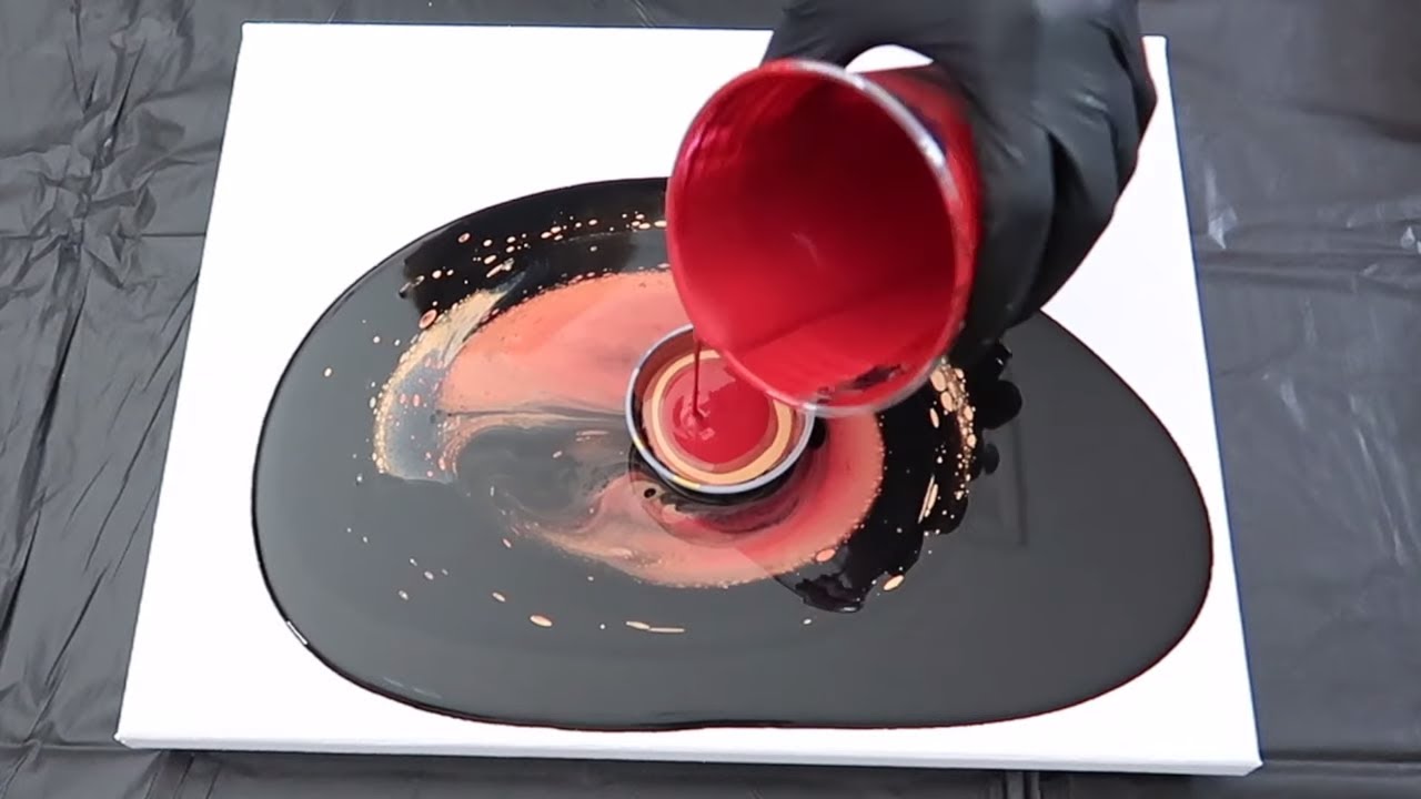 Fluid Art Painting | OPEN CUP POUR | Acrylic Pour with CELLS