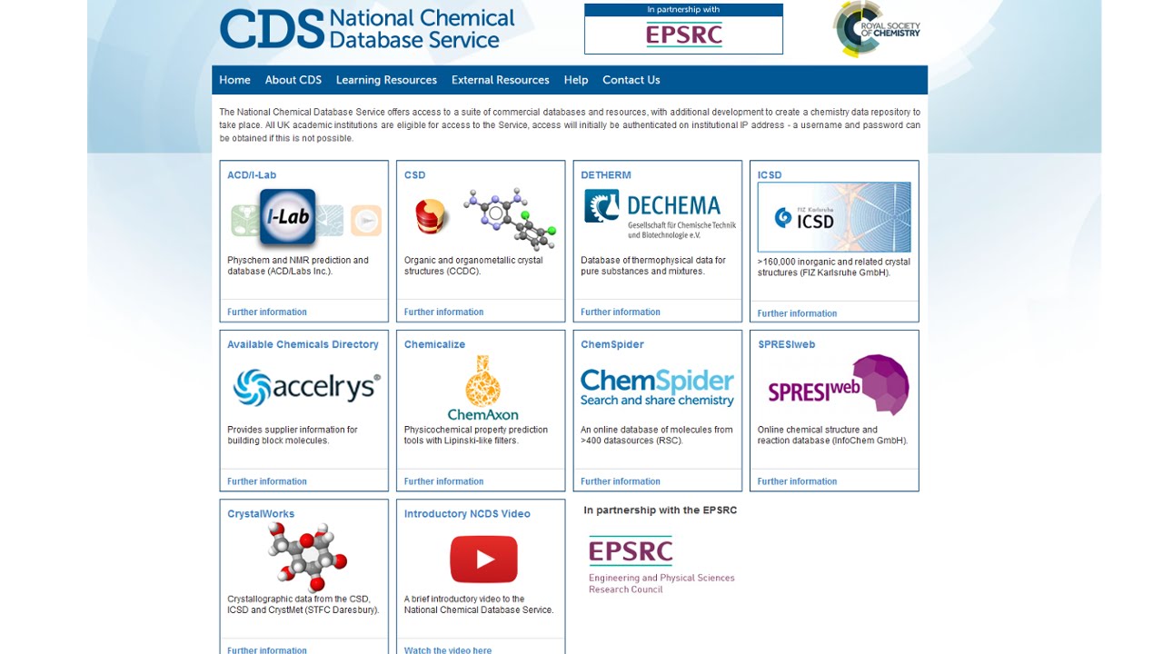 National Chemical Database Service - An Introduction