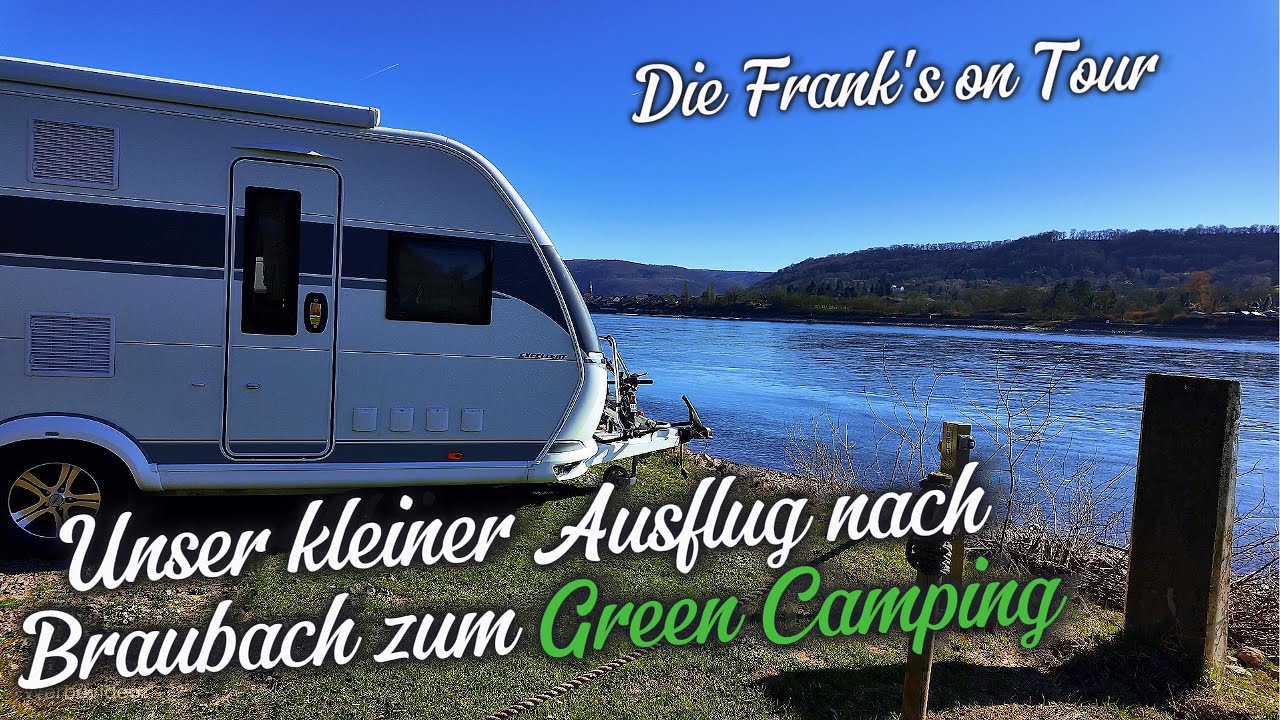 1. Reihe direkt am Wasser I Green Camping am Rhein in Braubach I Camping mit dem Wohnwagen