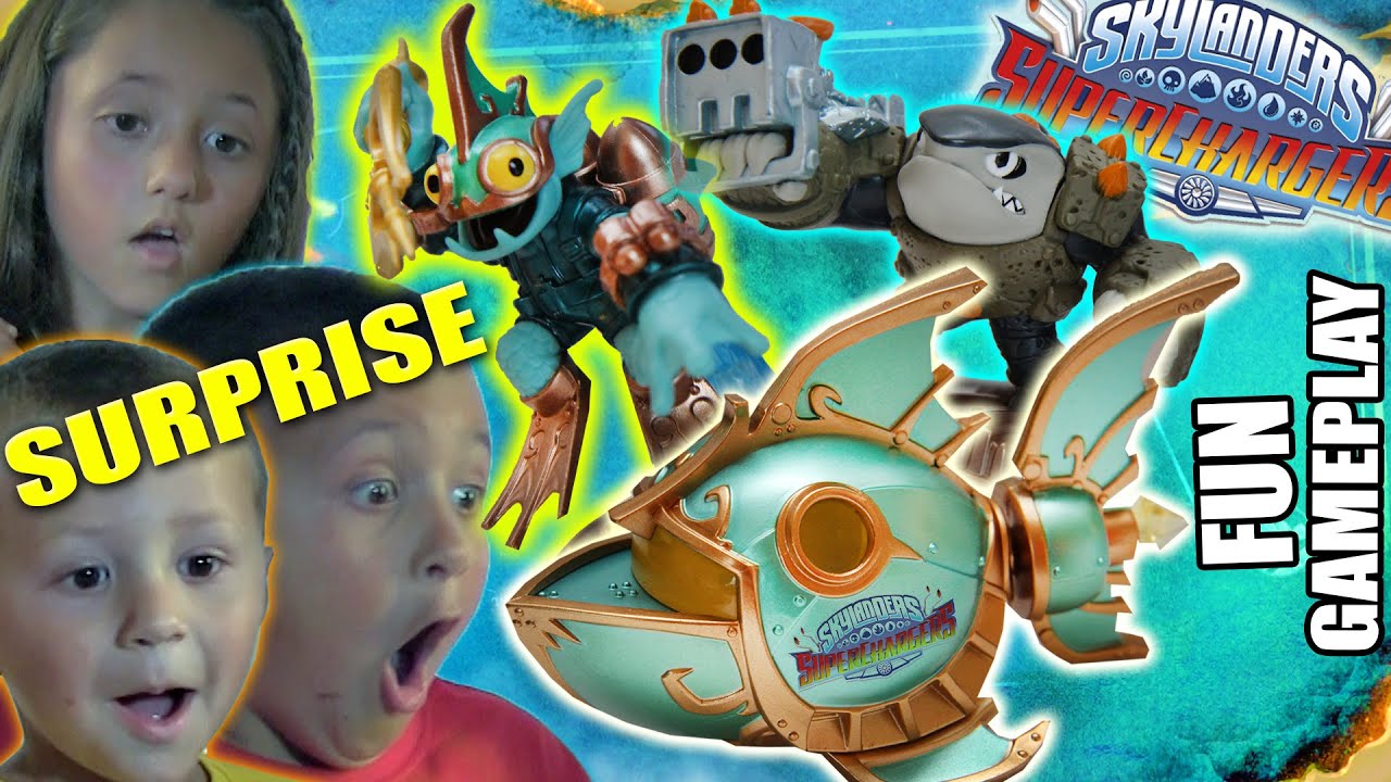 Deep Dive GILL GRUNT & РИФ ПОТРОШИТЕЛЯ + АКУЛА ШУТЕР TERRAFIN (Skylanders Нагнетатели Сюрприз)