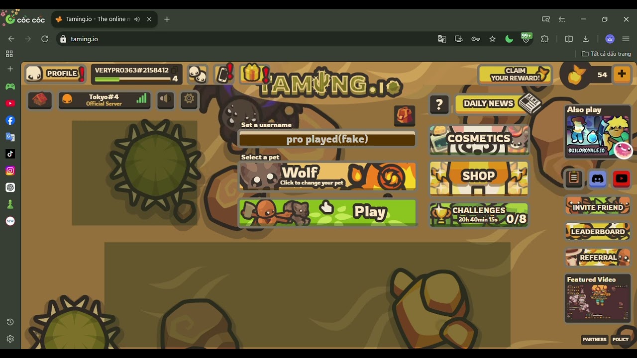 Taming io   The online multiplayer survival game with pets!   Cốc Cốc 2026 02 21 17 03 49