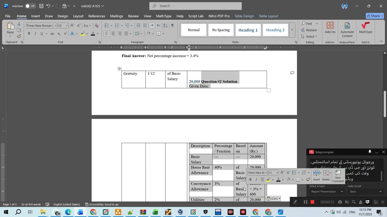 MTH302 Assignment 1 Solution Fall 2025, mth302 assignment 1 solution