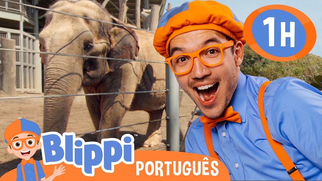 Blippi Visita os Elefantes do Zoológico! | 1 HORA DO BLIPPI! | Vídeos Educativos para Crianças