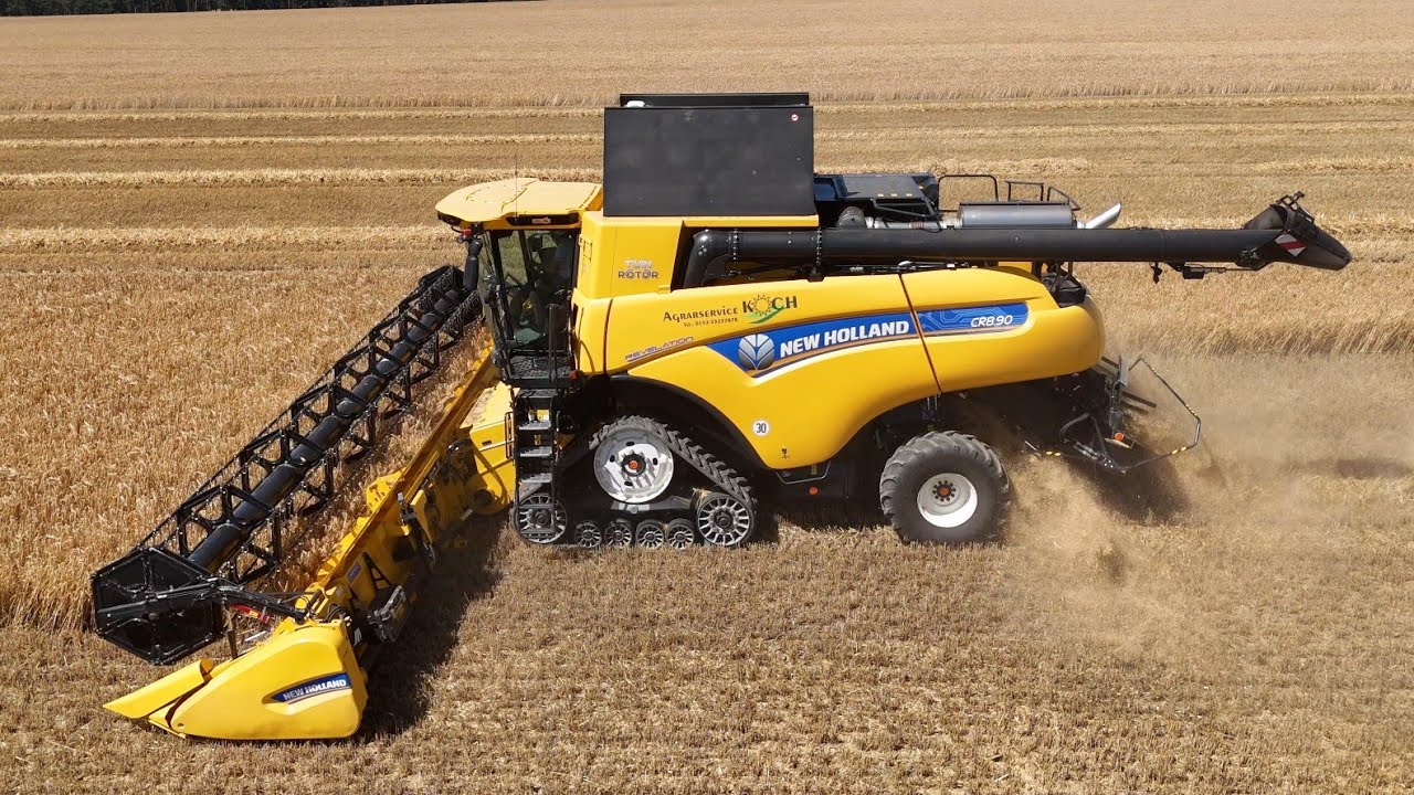 NEW HOLLAND CR8.90 beim Gerste dreschen / Agrarservice Koch / 4K