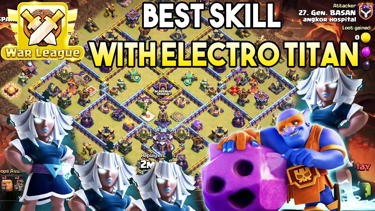 TH15 Attack - Best Skill attack War Base With Electro Titan & Super Bowler ( Clash of Clans )