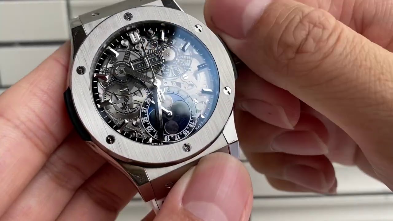 第283集 購買二手Hublot值得注意的地方/Hublot Aerofusion Moonphase Titanium /幾萬蚊有完美外型