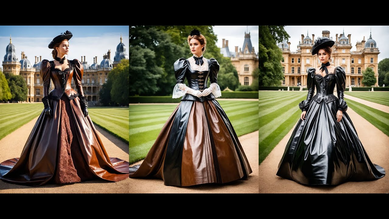 Victorian-Inspired Leather Bustle Dresses | Exquisite Fashion Showcase #victorian #leather #fashion