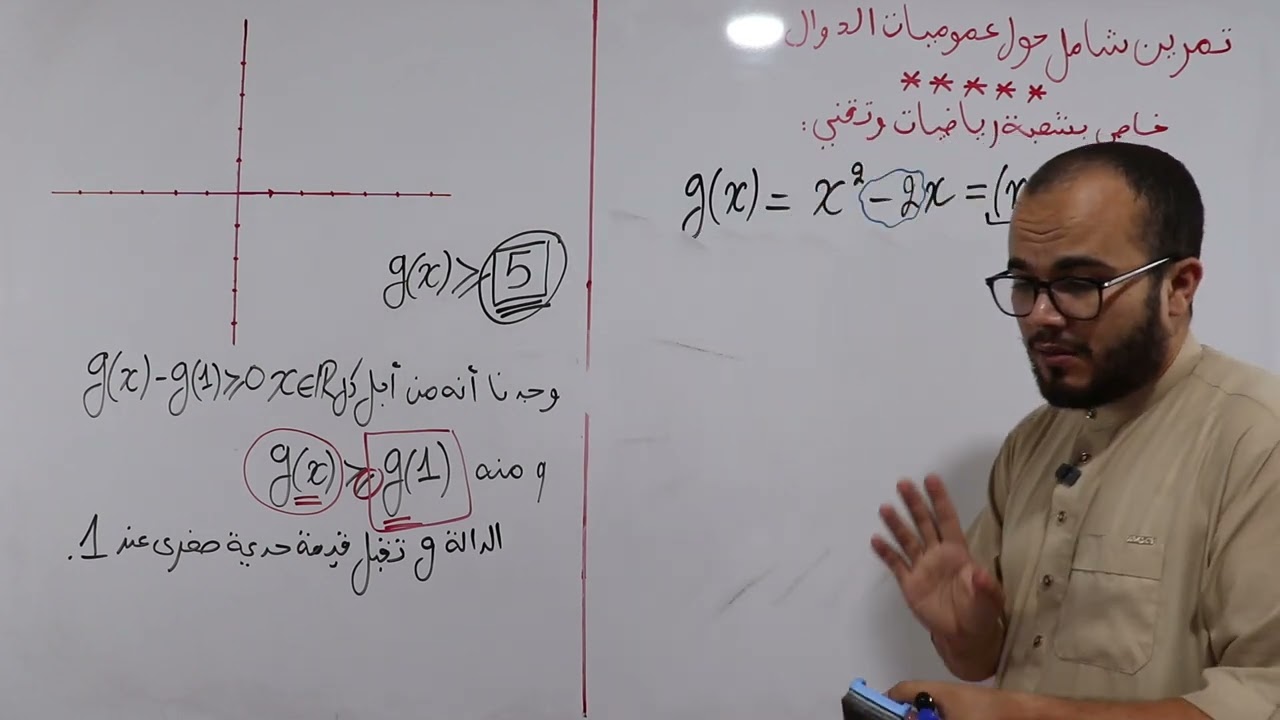 التمرين الشامل الرابع في وحدة الدوال خمسة نجوم⭐️⭐️⭐️⭐️⭐️ 🔥🥇|| السنة الثانية ثانوي