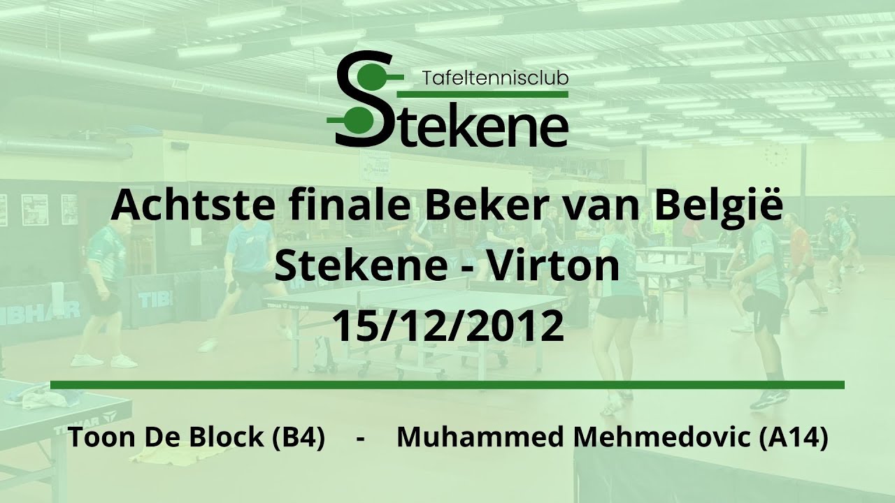 Toon De Block (B4) - Muhammed Mehmedovic (A14) | Beker van België 2012