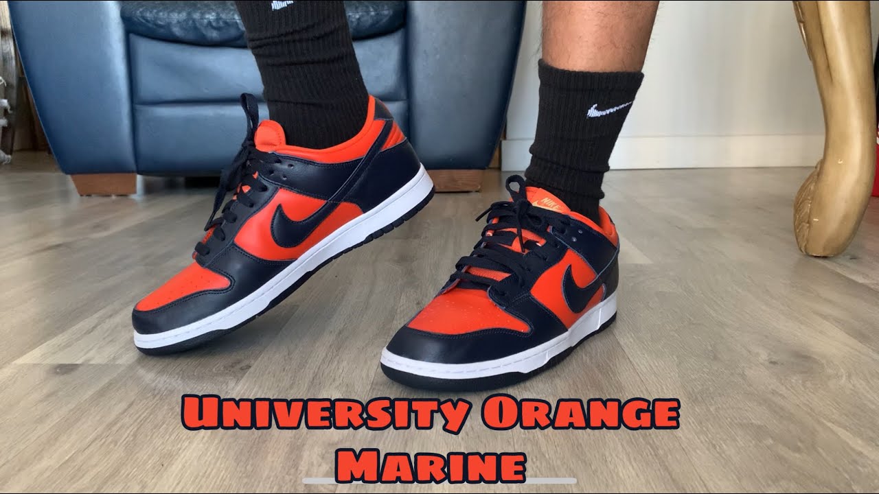 Nike Dunk Low SP Champ Colors University Orange Marine (2020) unbox and on feet