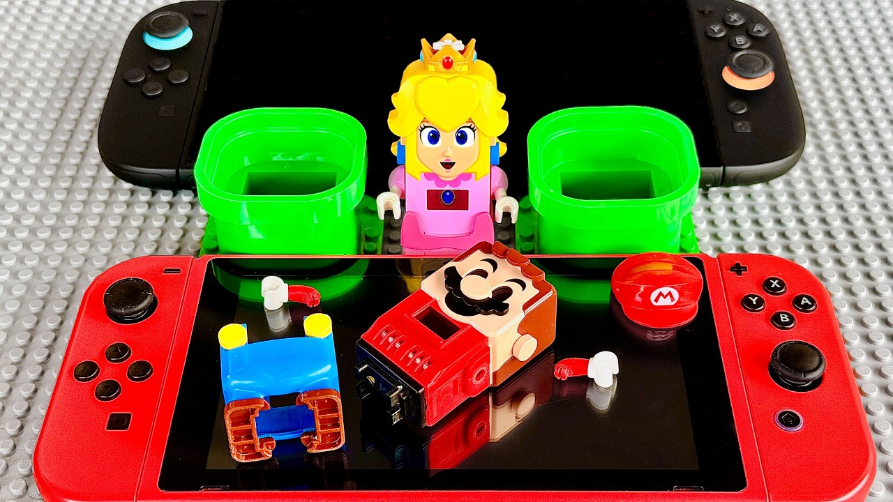 Princess Peach enters the Nintendo Switch! Mario needs 5 Green Mushrooms! #legomario