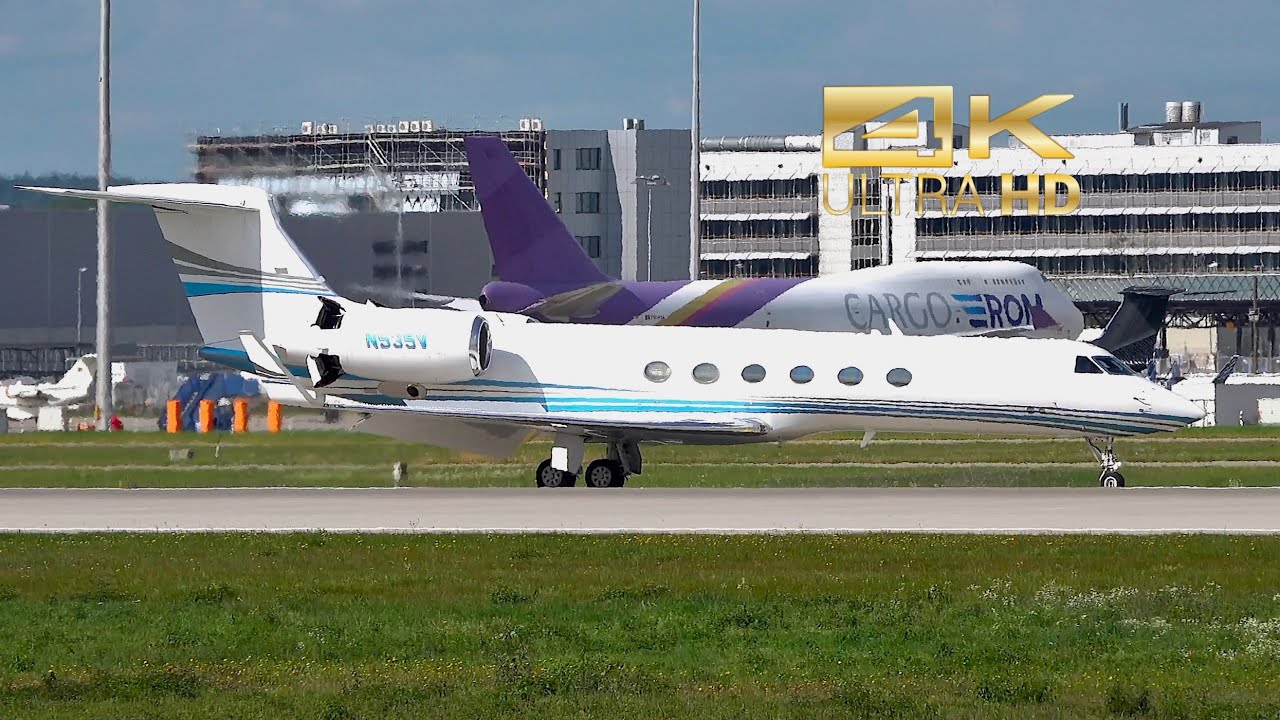 (4K) Gulfstream G-V from Delaware Aircraft Trust N535V arrival Munich Airport EDDM MUC