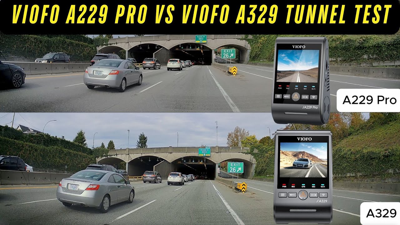 Viofo a229 pro vs viofo a329 Dash Cam Tunel Test (HDR włączony/wyłączony)