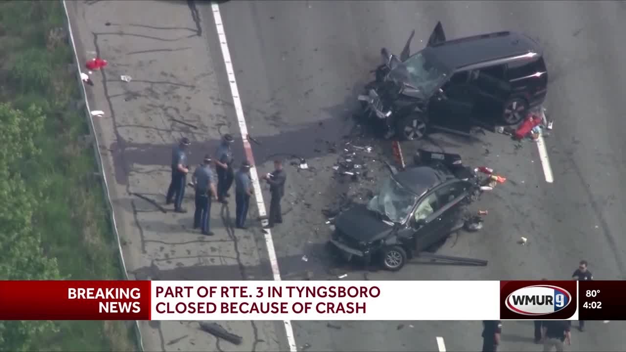 Part of Route 3 in Tyngsborough closed because of serious crash near NH state line