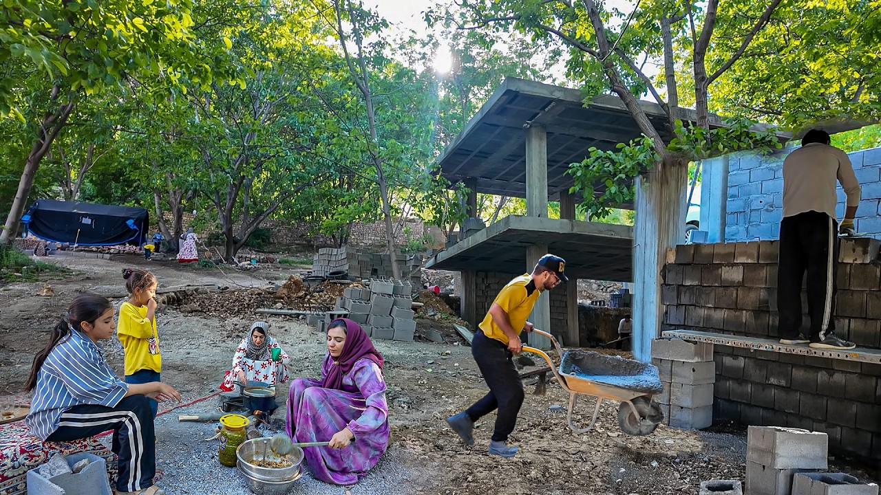 Dariush & Tela Come to the Farm After a Doctor's Visit | Farm Construction Continues with Masoud