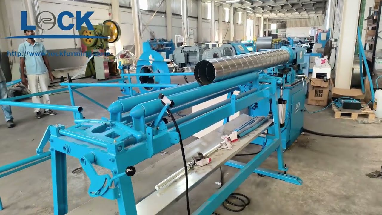 Roller cutting spiral duct machine LC-2020 made by LOCK#ductmachine #hvac #lockforming #spiralduct