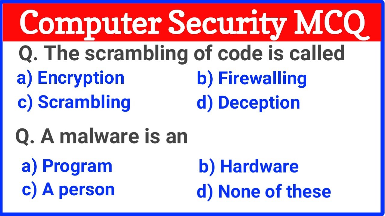 Computer Security MCQ Questions and Answers | Virus and Antivirus MCQ