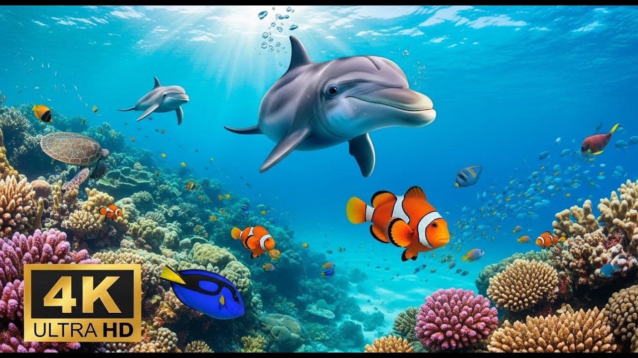 🐠 4K Coral Reef Aquarium – Peaceful Underwater Scenes with Meditation Music