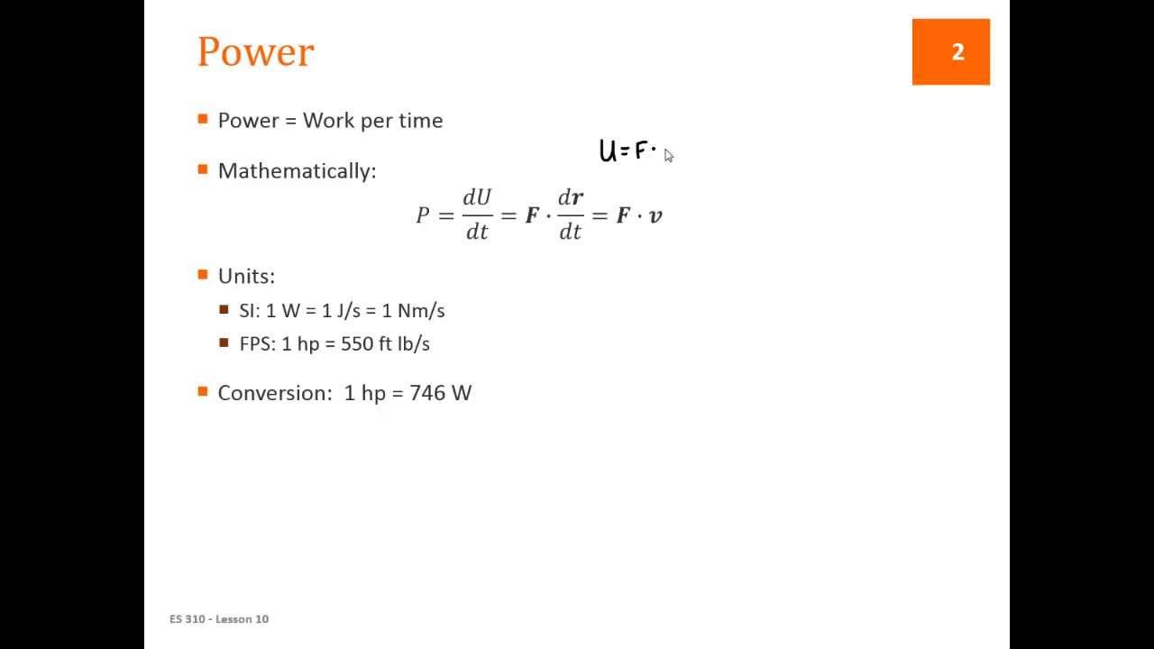 Dynamics - L10 - Power and Efficiency