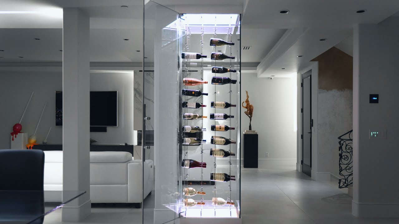Designing an Ultra-Modern Glass Wine Cellar in a Stylish California Home