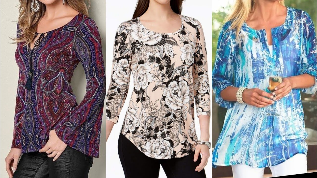 top73most trending and demonding daily work Wear floral print creative top/blouse/shirts design