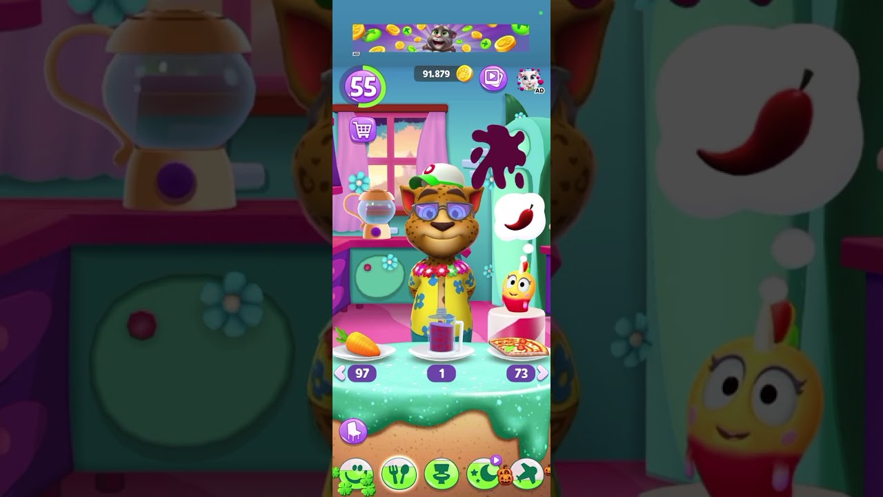 Tom decorates pumpkins for Halloween #mytalkingtom2 #fypyoutube