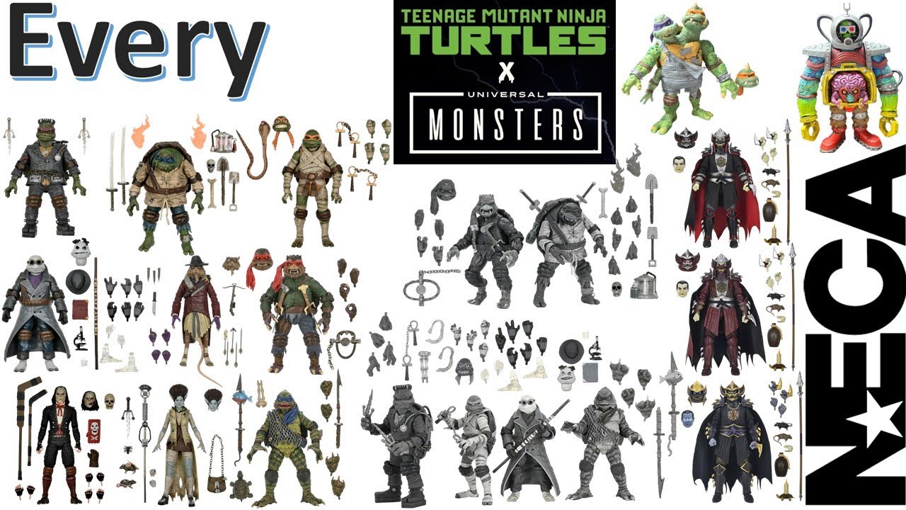 Все NECA TMNT Universal Monsters Teenage Mutant Ninja Turtles: сравнительный список