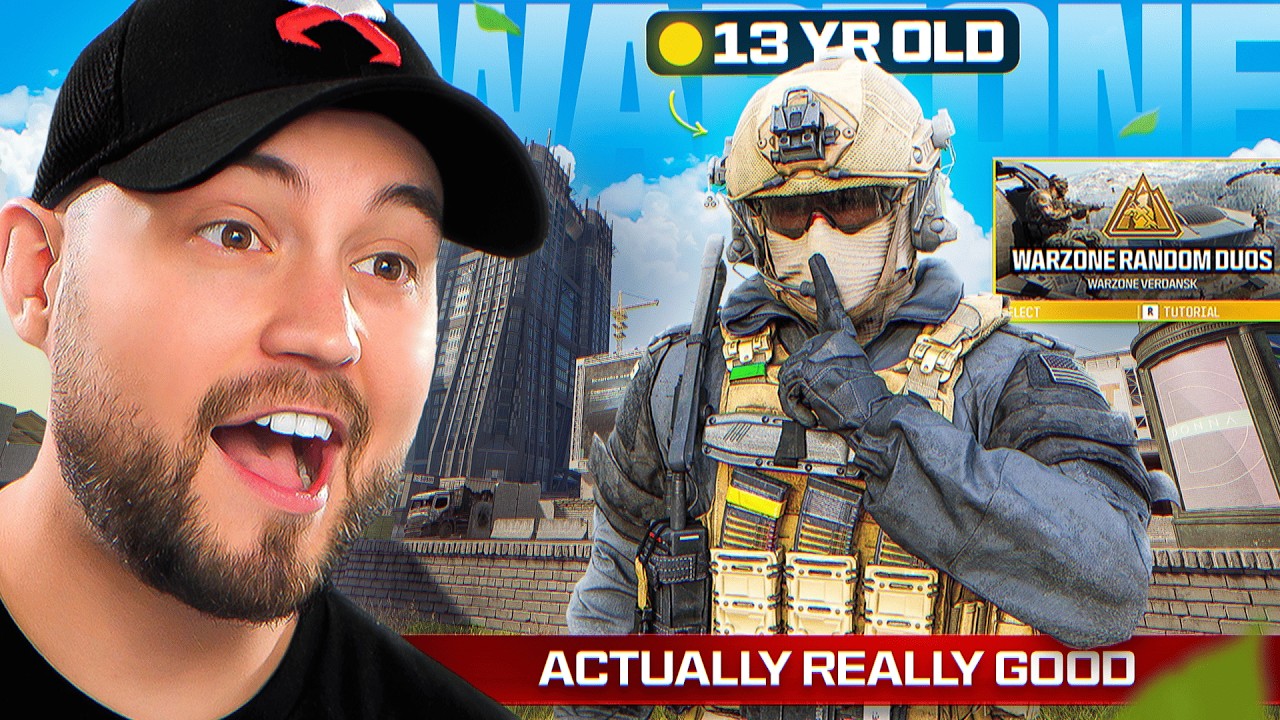 I Met a 13 YEAR OLD KID in Warzone Random Duos!