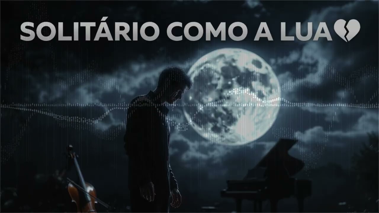 🌙💔 Solitário Como a Lua – Música Romântica de Sofrência | Canção Triste de Amor e Saudade