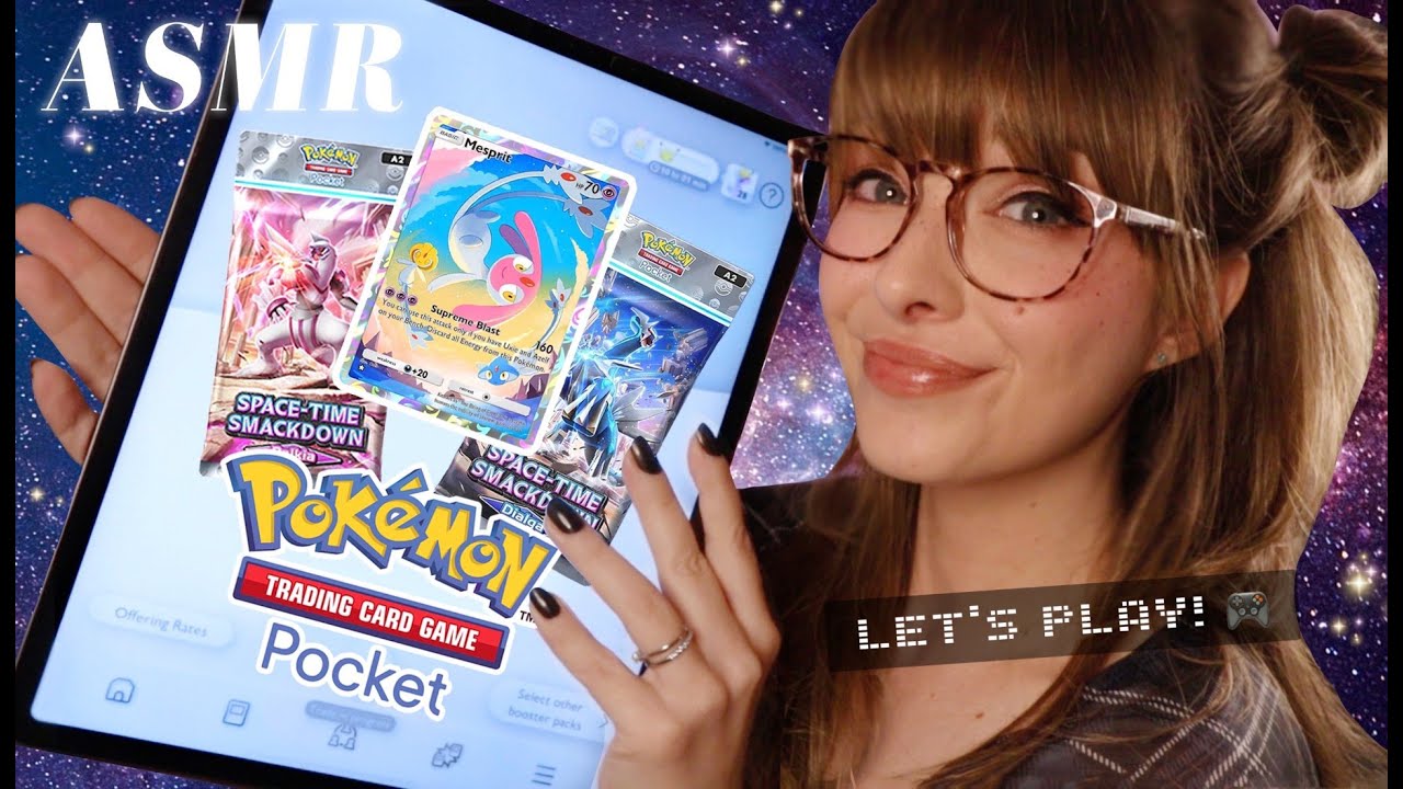 ASMR ⊹☾Let's Play Pokémon TCG Pocket: Space-Time Showdown!☽⊹ Whispered iPad Gaming to Relax You!
