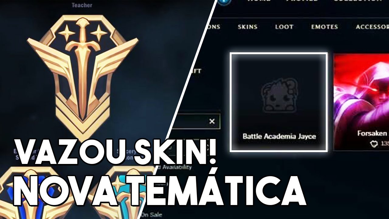 VAZOU NOVA SKIN DO JAYCE! NOVA TEM&Aacute;TICA BATTLE ACADEMY