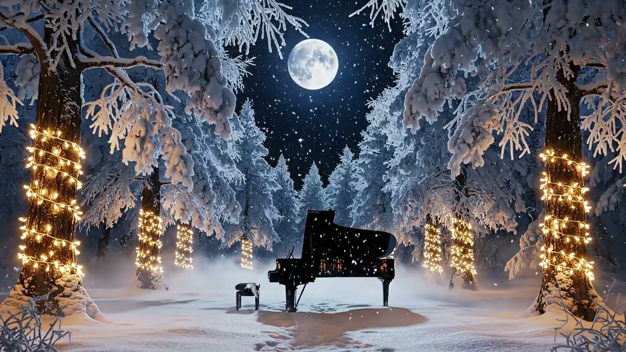 Golden Forest Night ❄️ Soft Piano Under the Moon for Deep Sleep (45 MIN)